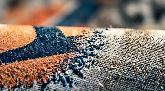 Logo déformé sur une impression grand format révélant des pixels apparents