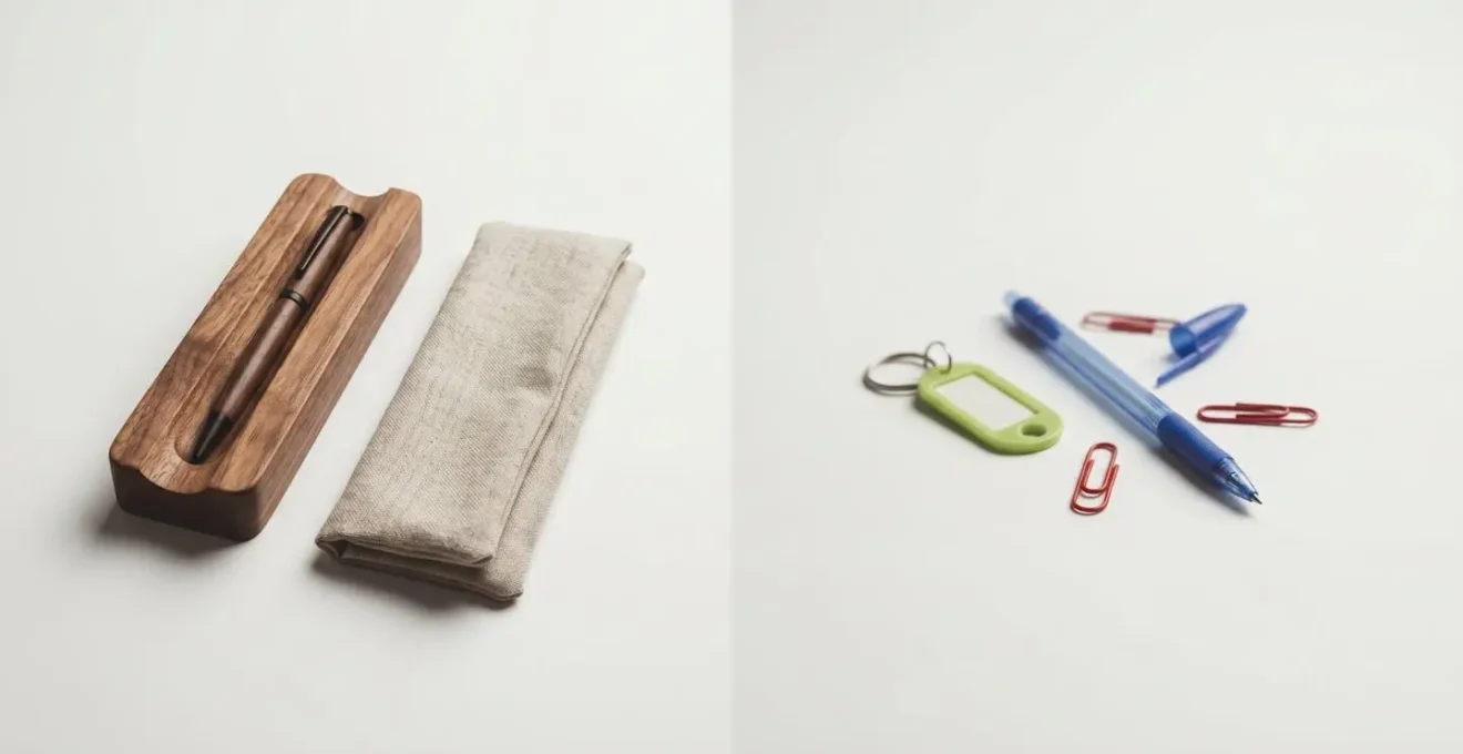 Comparaison visuelle entre un objet artisanal français et un gadget plastique générique
