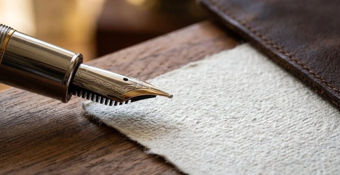 Gros plan sur des documents contractuels avec stylo plume sur bureau en bois
